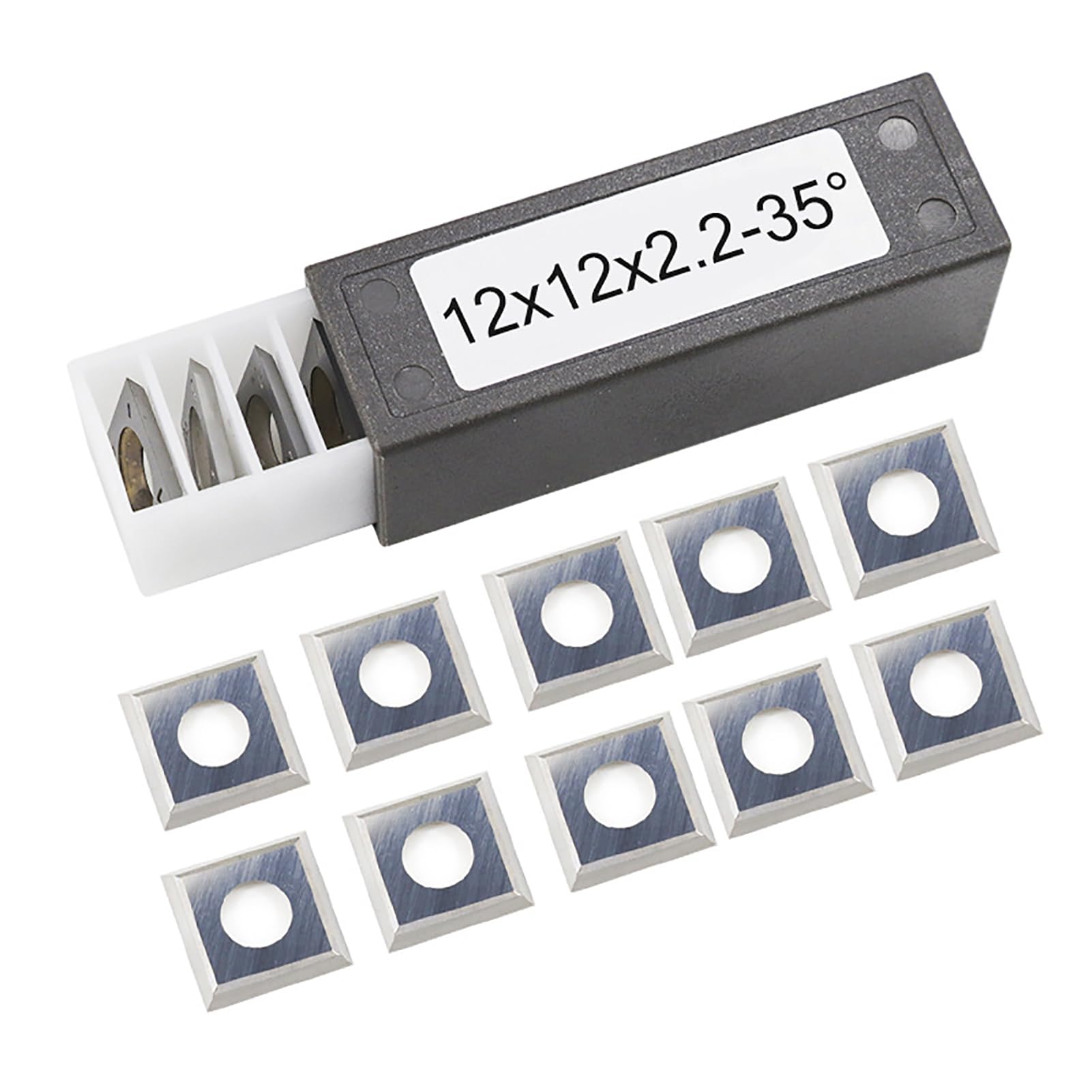 Cabezal de corte helicoidal para cepillado, cuchillas cuadradas de 12 mm, 10 cuchillas rectas de acero rápido para carpintería, cabezas de cepillado en espiral