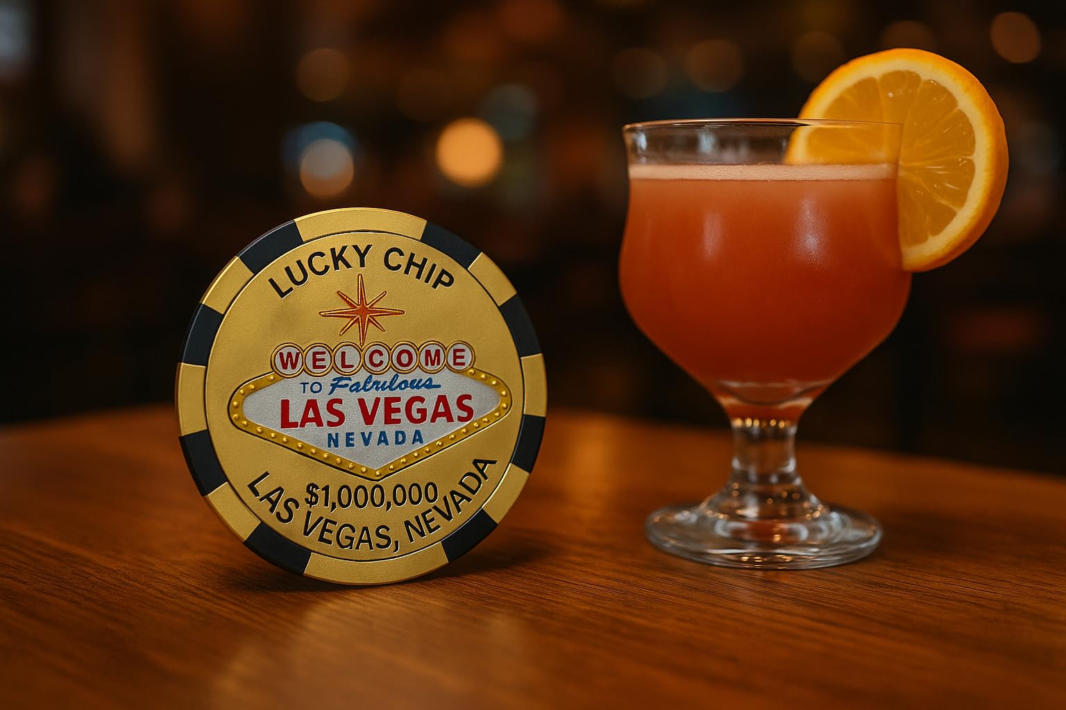 Las Vegas Casino Poker Chip Coasters – 4-Pack Cork-Backed Multicolor Drink Coasters Souvenir
