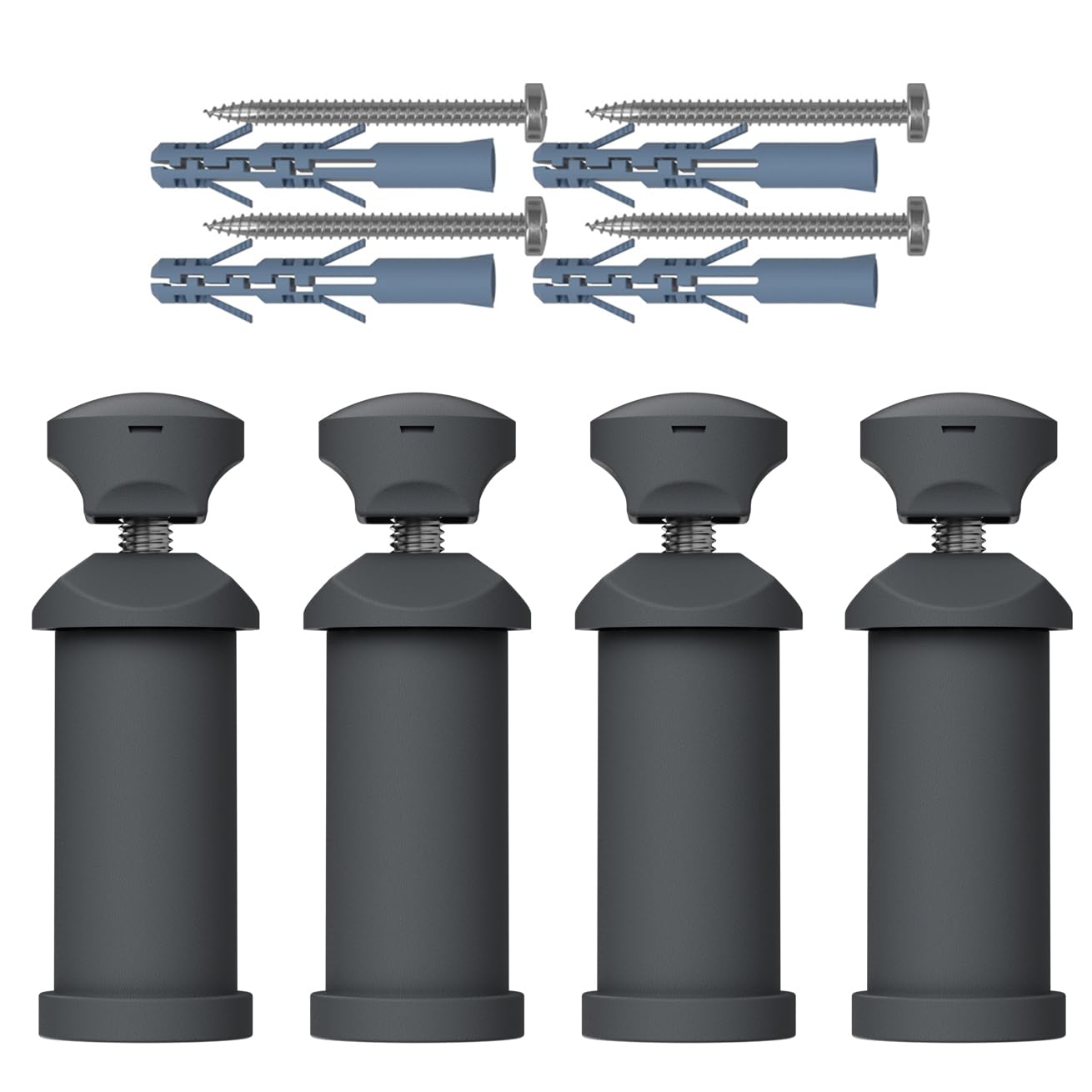 Myhomeware Anthracite Set Of Universal Brackets For Heated Towel Rail Radiator - For Flat And Curved Models