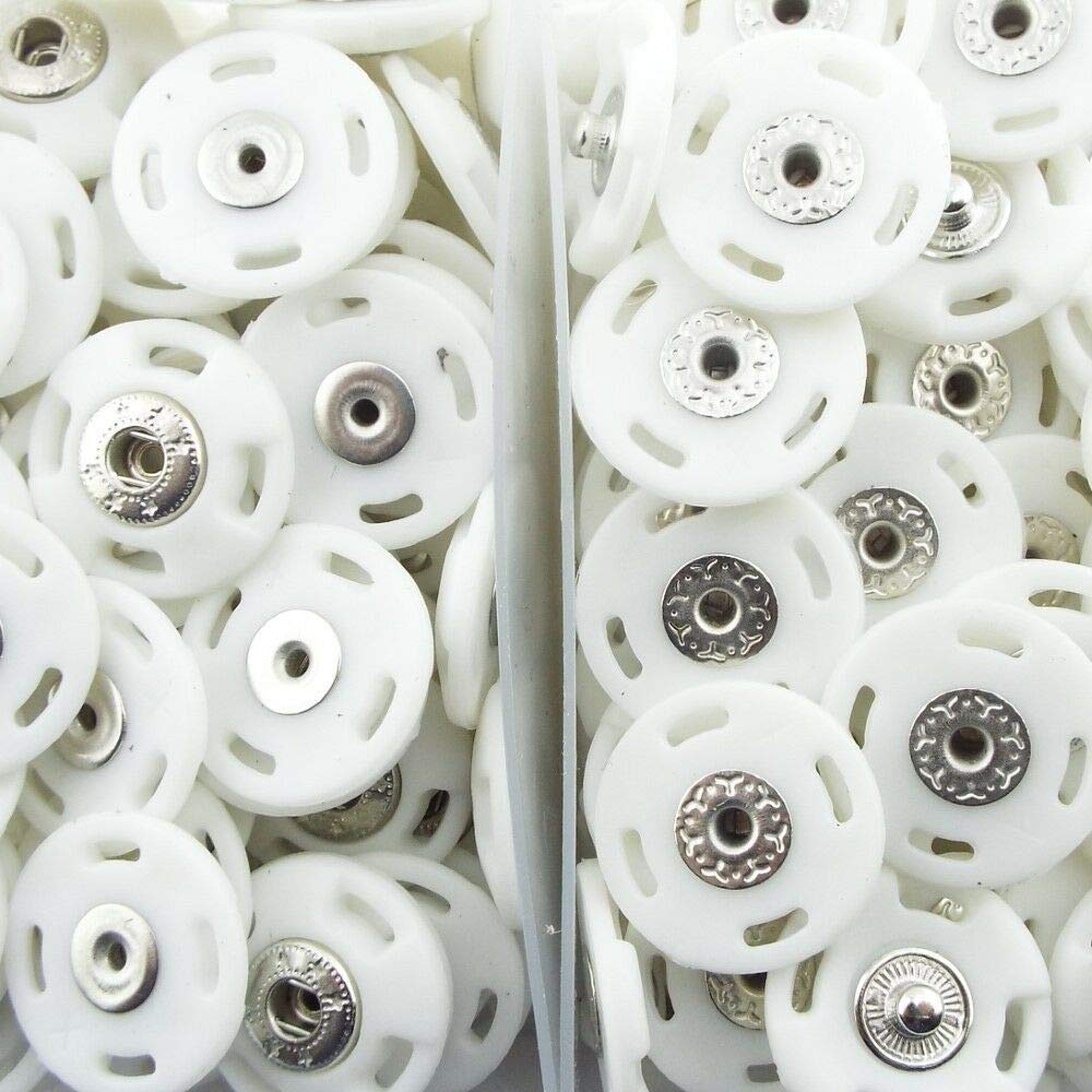 High-Q LARGE 22mm Plastic Metal Popper Bag Snap Fastener Press Stud BUY 2 - White