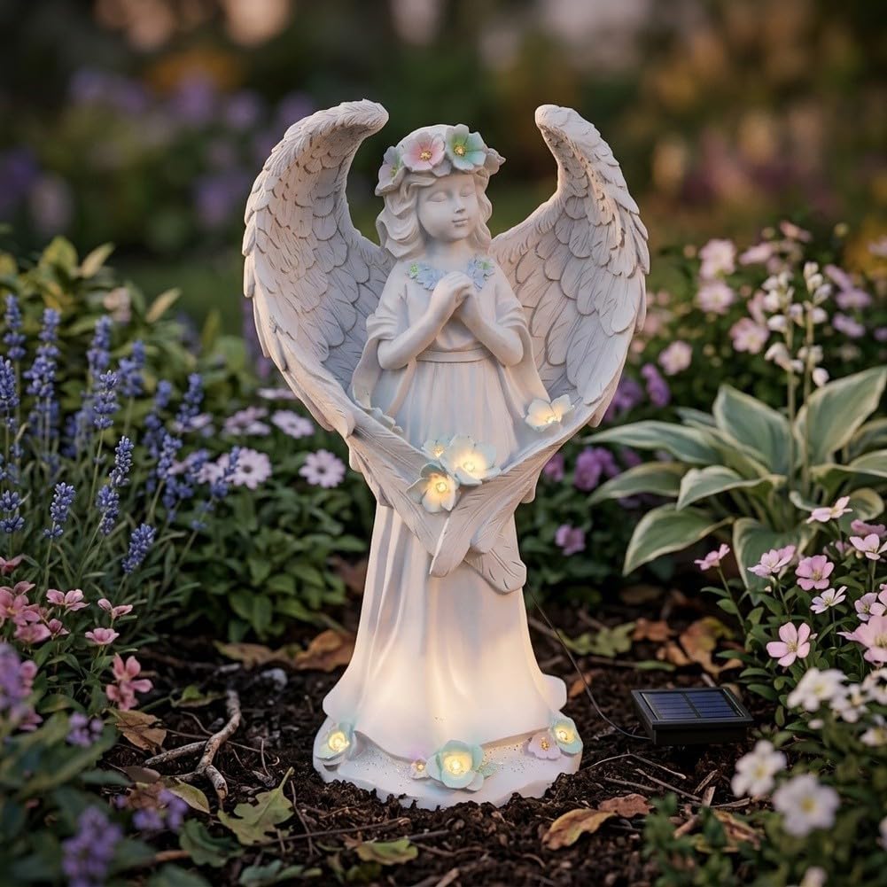 Lampada solare da giardino resistente alle intemperie, in resina, altezza