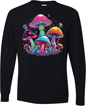 Wild Bobby Psychedelic Mushroom Graphic Hoodie - Neon Colorful LSD Design Unisex Sweatshirt