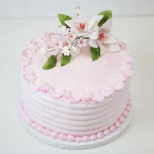 Miniatura 8 de Global Sugar Art Double Rubrum Lily Sugar Cake Flowers - Espray para decoración de tartas, blanco con rosa, 1 unidad por Chef Alan Tetreault