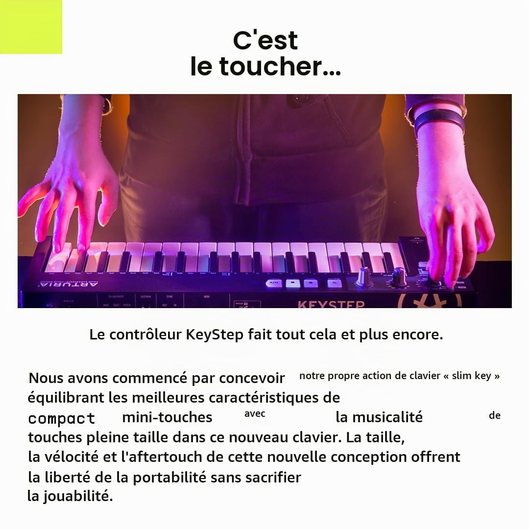 Arturia KeyStep Noir – Clavier de contrôle MIDI et séquenceur polyphonique 6570