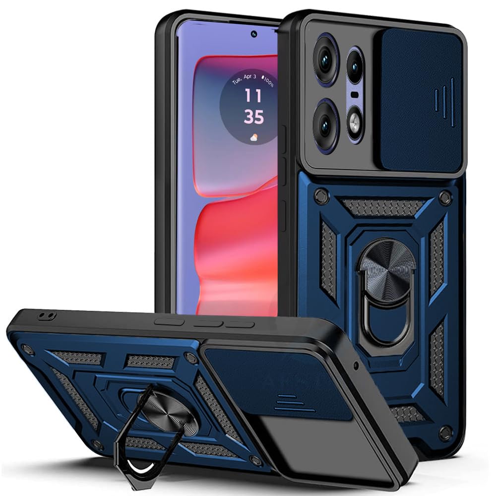 AESTMO PC Tough Armor Motorola Moto Edge 50 Pro 5G Bumper Back Case Cover|Ring Holder&Sliding Camera Shield Cover|360 Degree Protection Back Case Cover For Motorola Moto Edge 50 Pro 5G(Blue) (B0D4YZLXQH) Amazon Price History, Amazon Price Tracker