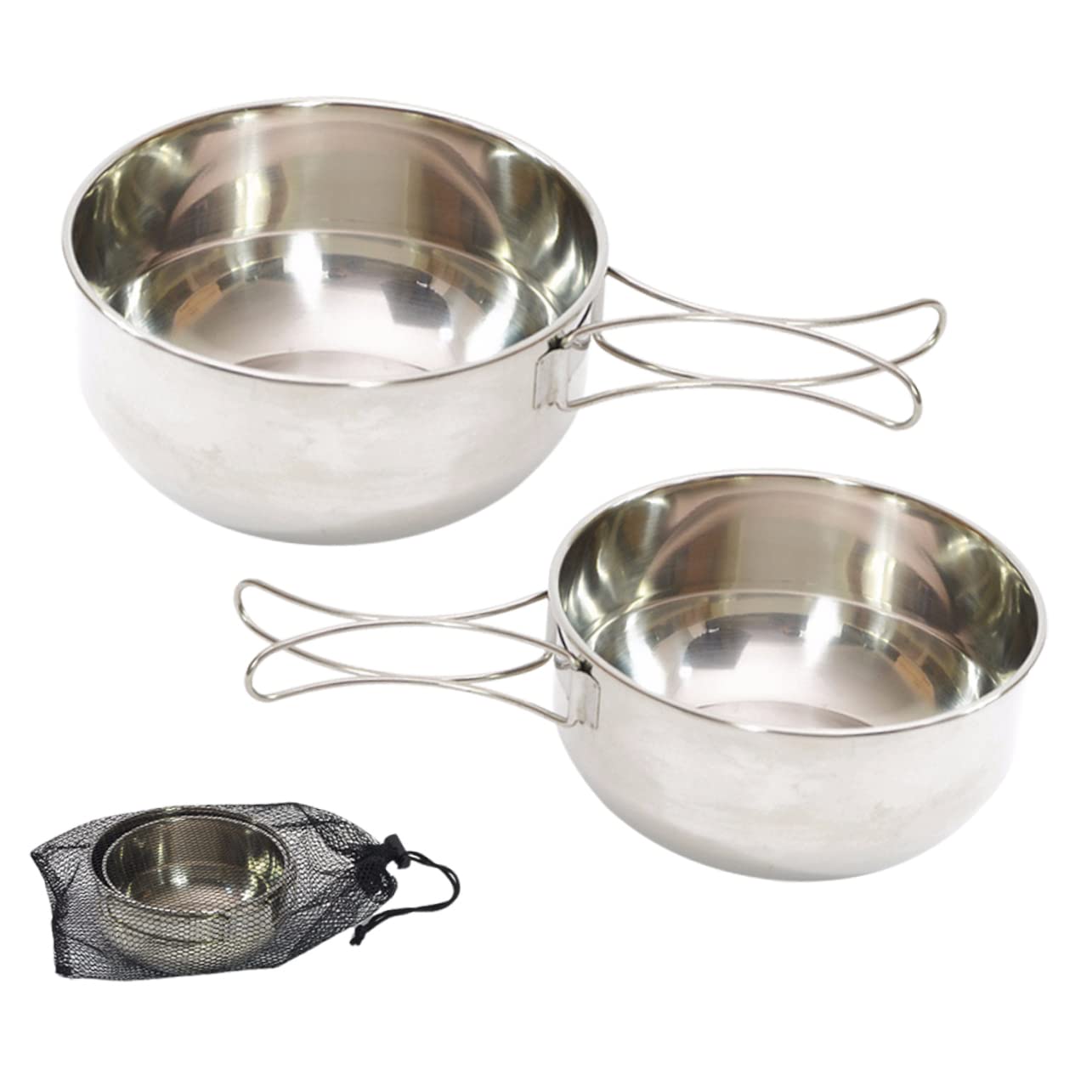 Milisten Camping Bowl and Utensil Set Collapsible Stainless Steel Bowl Portable Easy to Clean