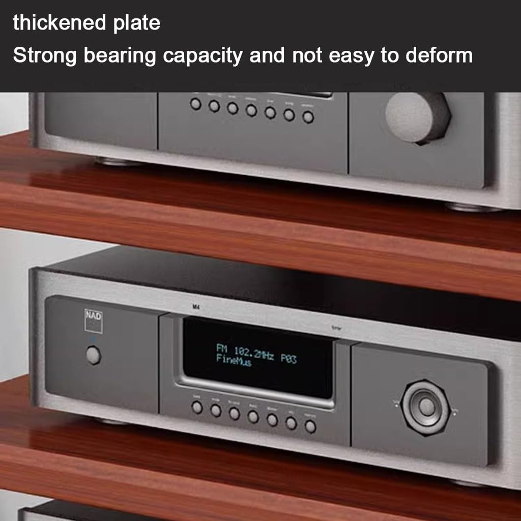 Rack Audio, Rack per Amplificatore Professionale da Tavolo, Mobile Audio con Chiodi ammortizzanti, Attrezzatura audiovisiva per Sala a 2/3/4 Strati per Una Gestione Efficace del Suono (Dimen
