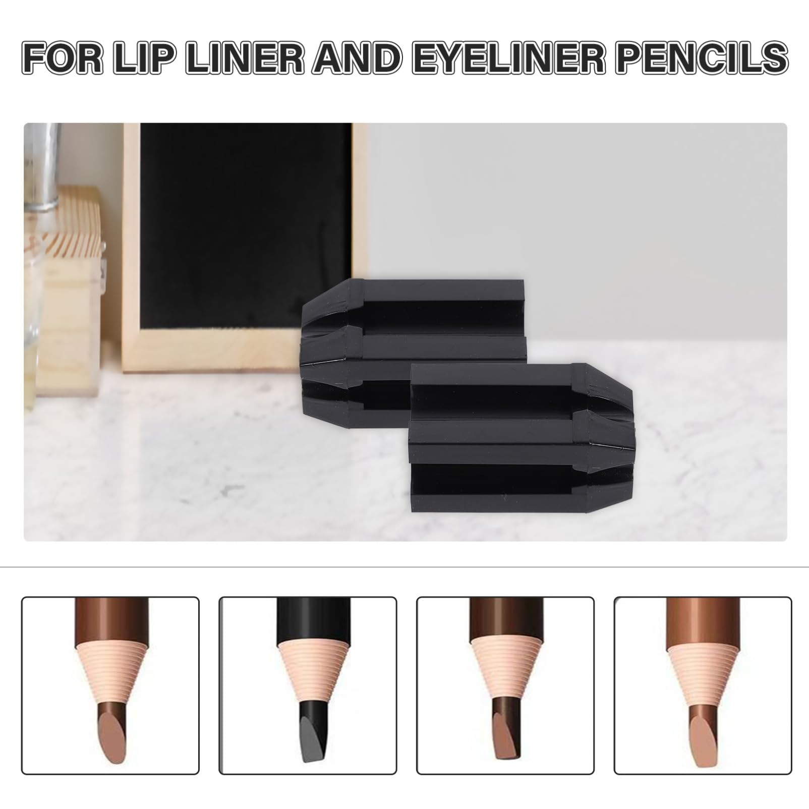Didiseaon 12piezas Sacapuntas De Lápiz De Maquillaje Sacapuntas De Cosmético Para Lápiz De Ceja y Labios Diseño De Cuatro Estilos Herramienta De Belleza Negro