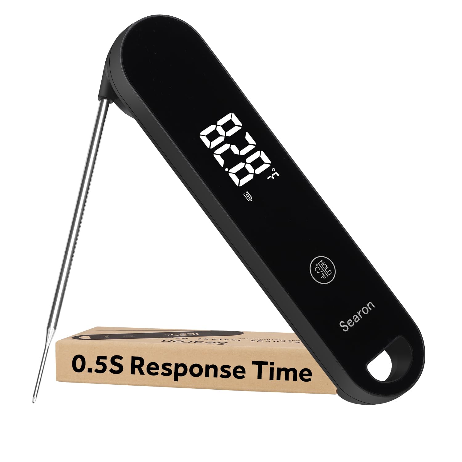 Searon 0.5S Instant Read Digital Meat Thermometer, Electric Food Thermometer Kitchen Essentials Gadgets Waterproof for Grilling Airfryer Cooking BBQ Baking Oil Deep Fry Smoker