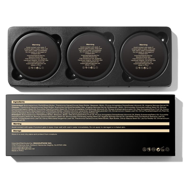 Miniatura 7 de Waking Forest Bálsamo para barba, Biotin Boost Growth Bálsamo para barba para hombres, paquete de 3 unidades más grueso suavizante e hidratante para