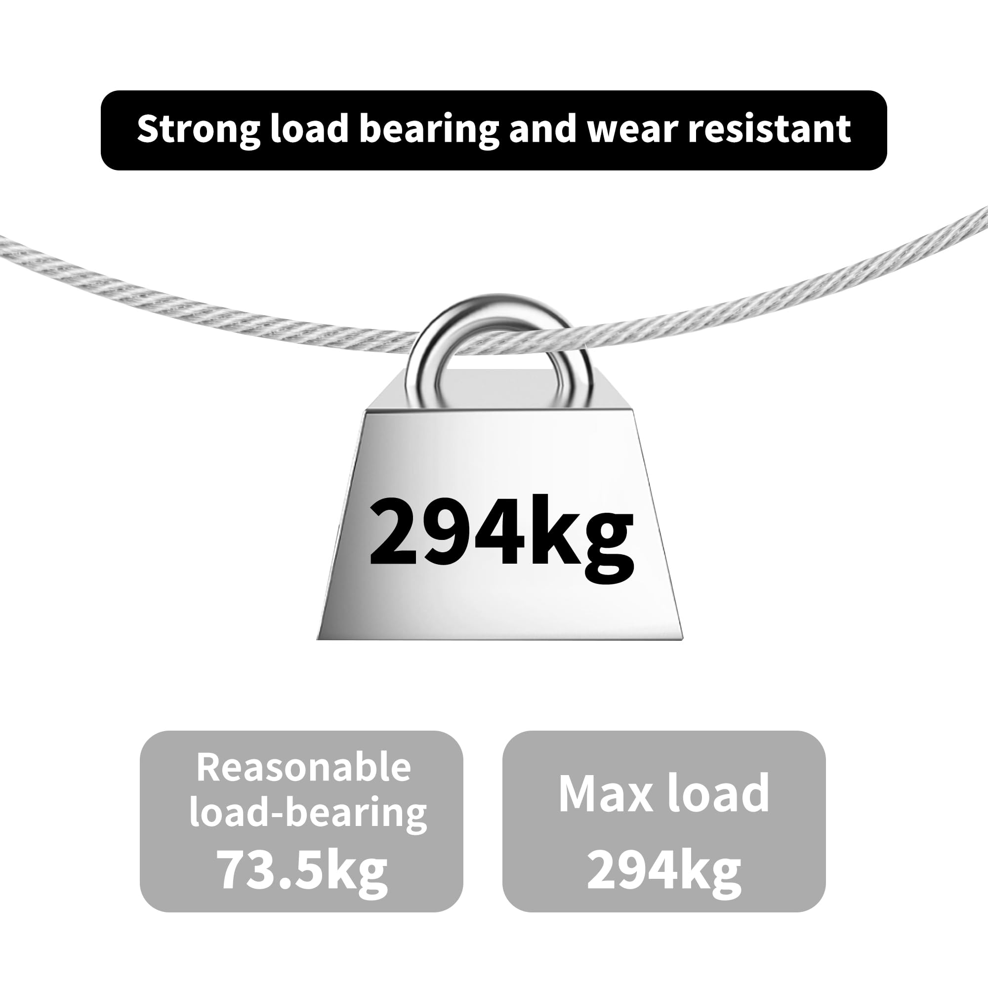 50m Cable Acier 3mm, Cable Inoxydable pour Plante Grimpante Exterieur, Cable Métallique avec Accessoires