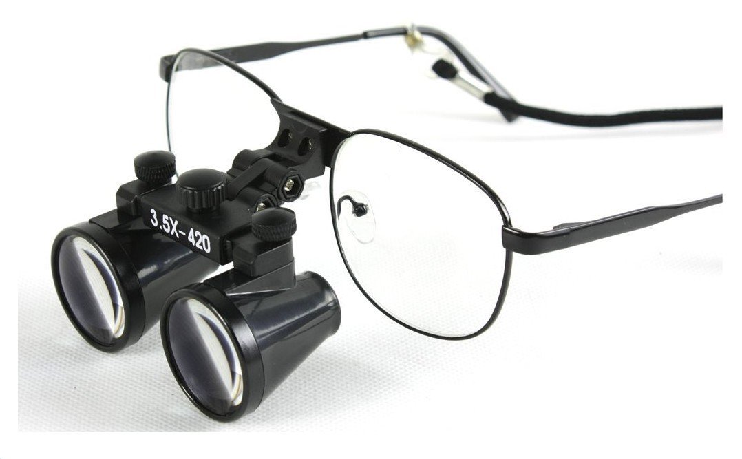 Hot Dental Black 3.5X Binocular Loupes, 420Mm Working Distance, Medical Glasses Magnifier