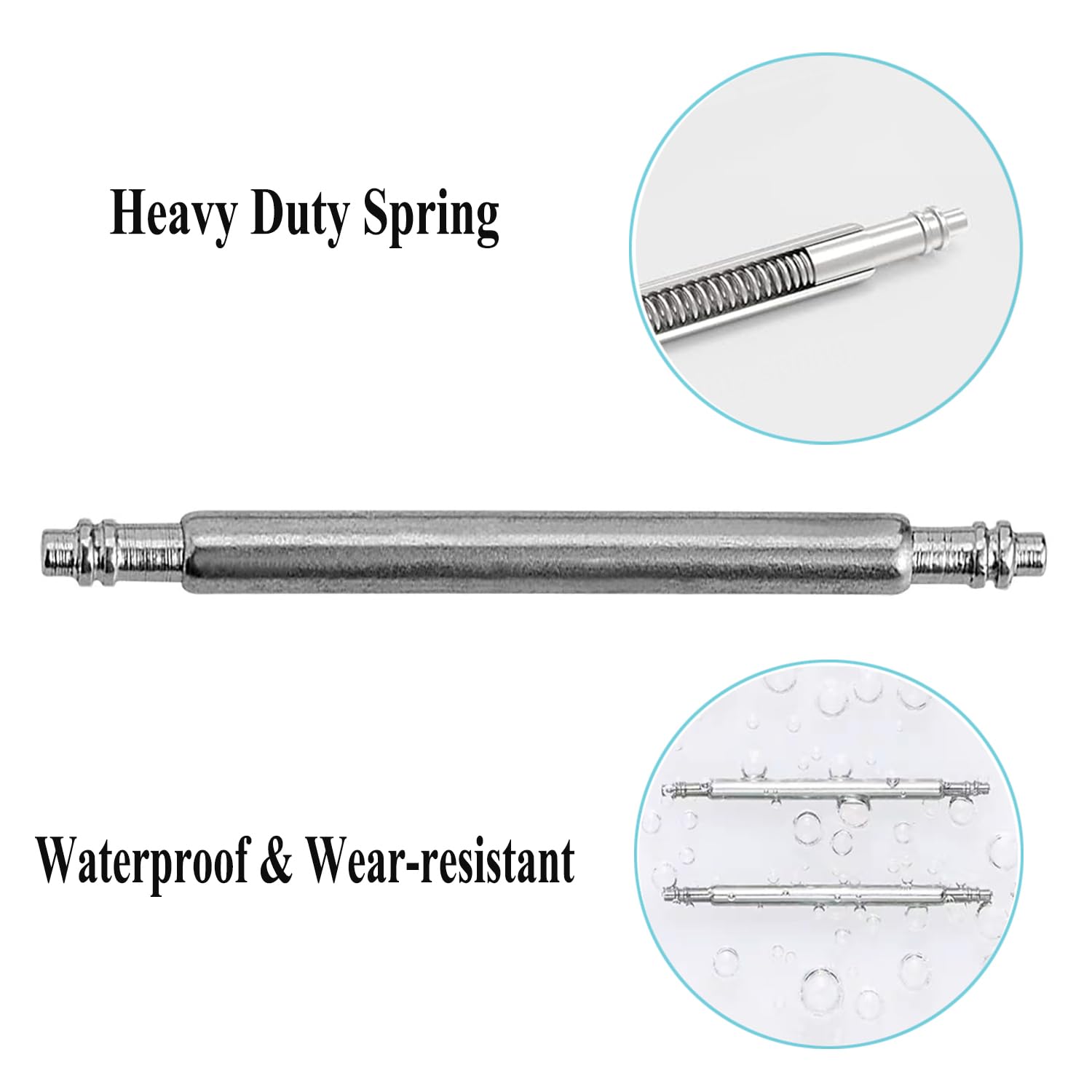 Ersatz-Set für Uhrenarmbänder, Reparatur-Set mit 10 robusten Edelstahl-Uhrenstiften und 1 Federsteg-Werkzeug, Werkzeug zum Entfernen von Uhrenarmbändern, 1,8 mm Durchmesser, Federsteg 16 mm,