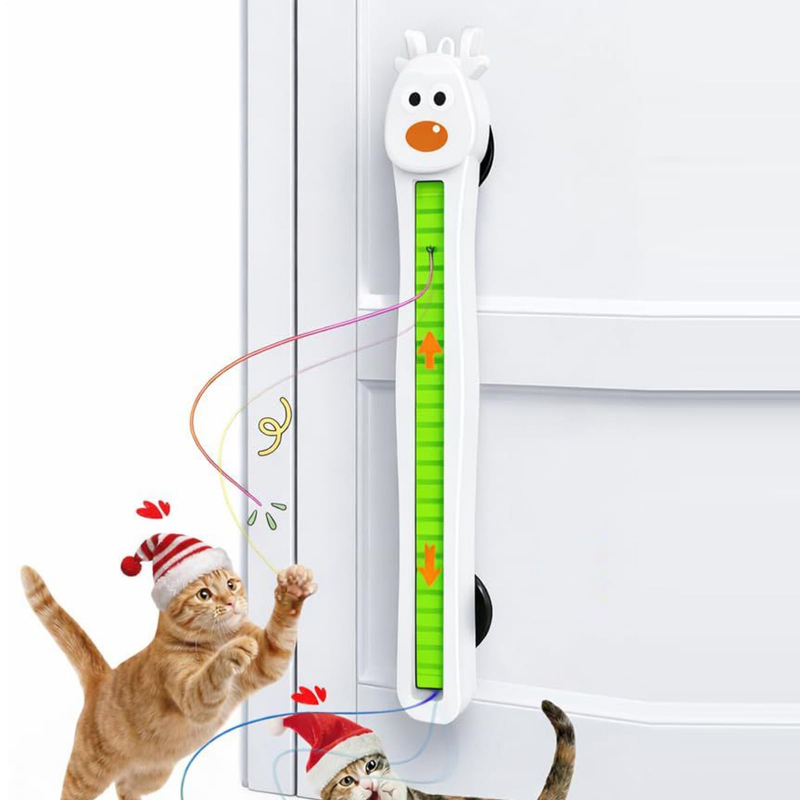 Auto Motion Flying Rope Cat Toy, Automatic Electric Wall Mounted Interactive Cat Toy, Rechargeable Moving Cats Enrichment Toys, Smart 360° Flexible String Movement Kitten Toys for Pet