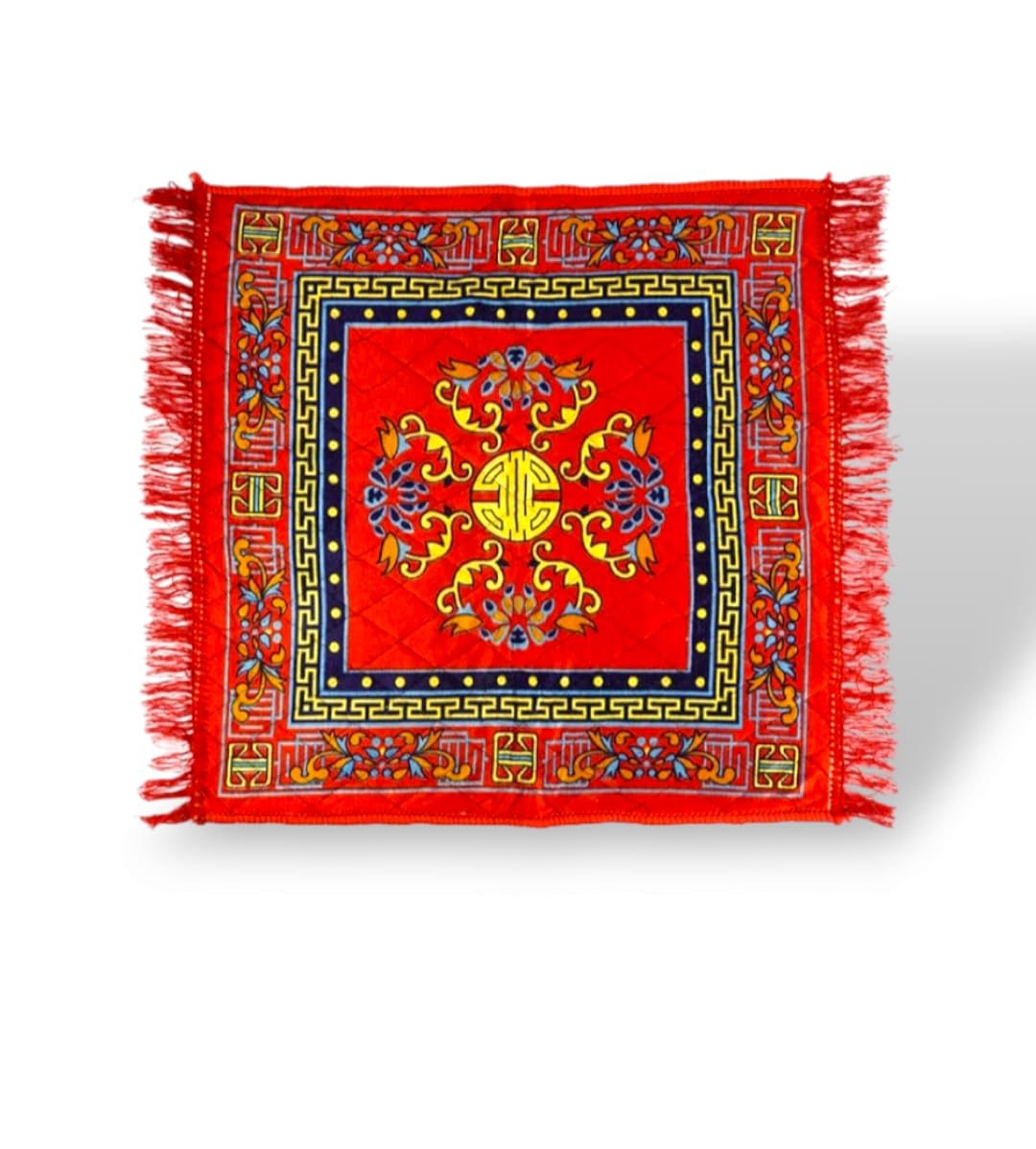 BRIJRANI POSHAK PUJA ASSAN |Prayer MAT | Velvet Soft PUJA MAT for Home PUJA and Temple Purpose,Multi Purpose BAITHAK ASSAN of Size (60X60) Pack of 1 (RED)-image-27