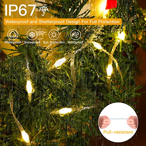 Ollny Solar String Lights Outdoor 2Pack Each 240Led 80Ft 8Modes Ip67 Waterproof, Solar Fairy Lights With Timer Memory For Patio Garden Fence Yard Porch Decorations, Warm White #TOP3