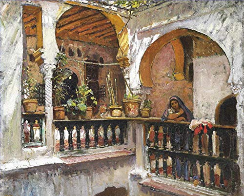 Huile sur toile Peinture célèbre Femme sur un balcon Alger Frederick Arthur Bridgman fait main