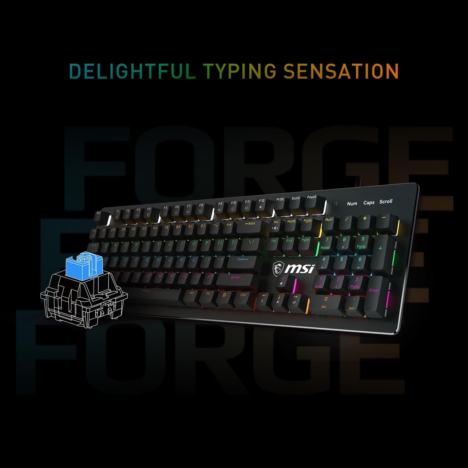 Amazon | MSI Forge GK300 コンボブルー - Gaming RGB メカニカル