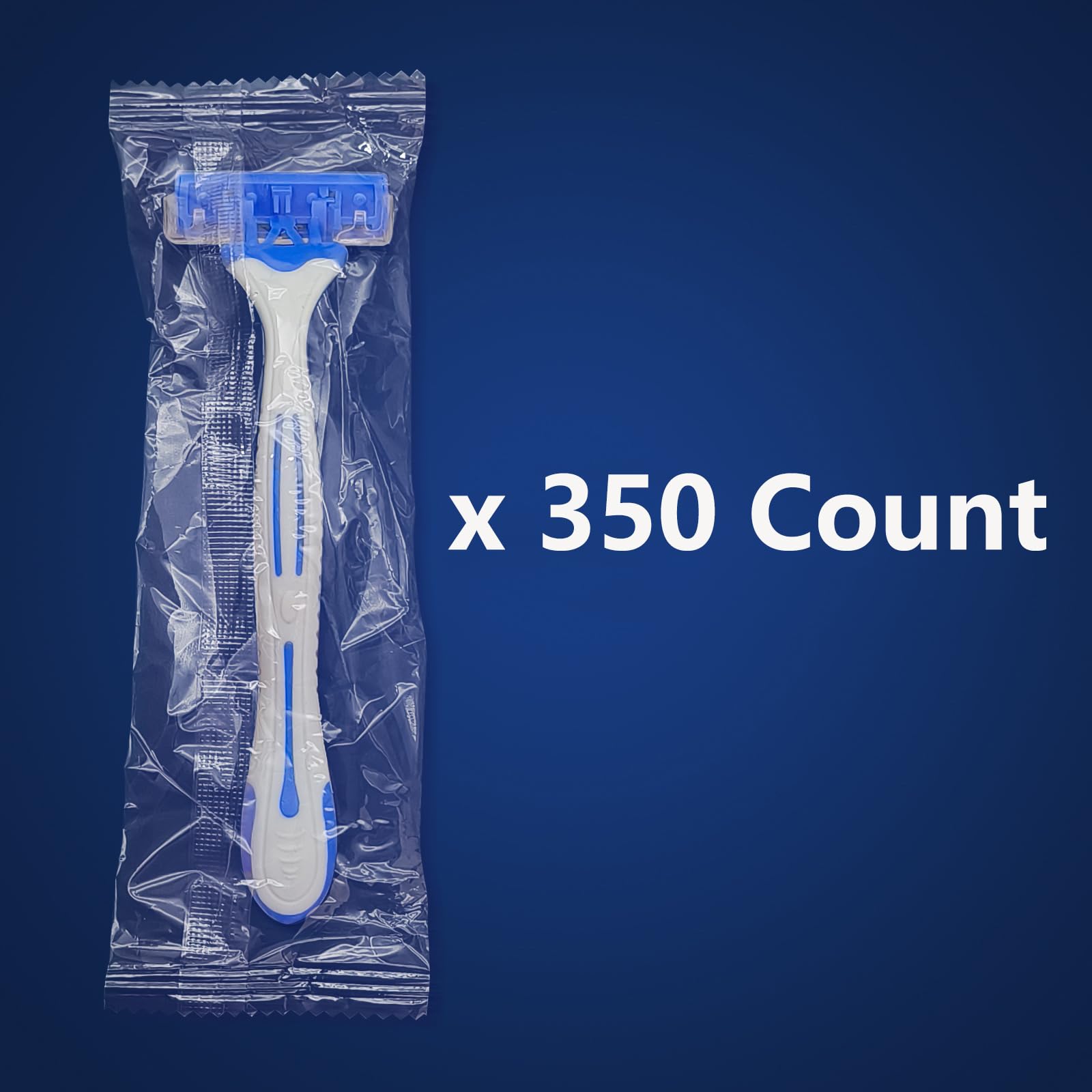 (350 Pack) Kheoxusa 3 Blade Disposable Razor,Three Blade Disposable Razor,Triple Blade Disposable Razor,Disposable Razor Individually Wrapped,Disposable Razors for Airbnb,Travel,Hotel,Tattoo-Grey Blue