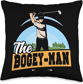 Golf Pun Vintage The Bogey-Man Throw Pillow
