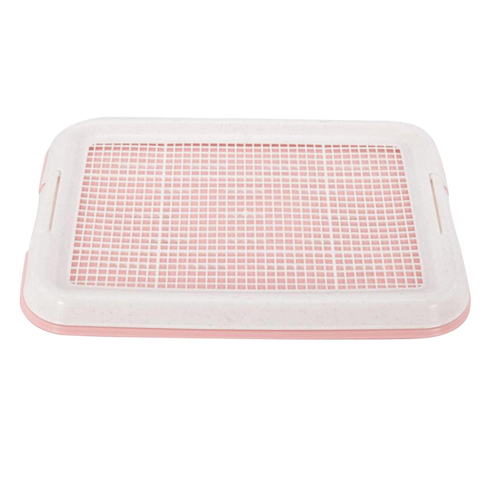 Dog Potty Toilet Training Tray Dog Potty Pan Removable Easy to Clean with Secure Latch Indoor Potty Trainer Corner for Small Dogs Puppies, Pink