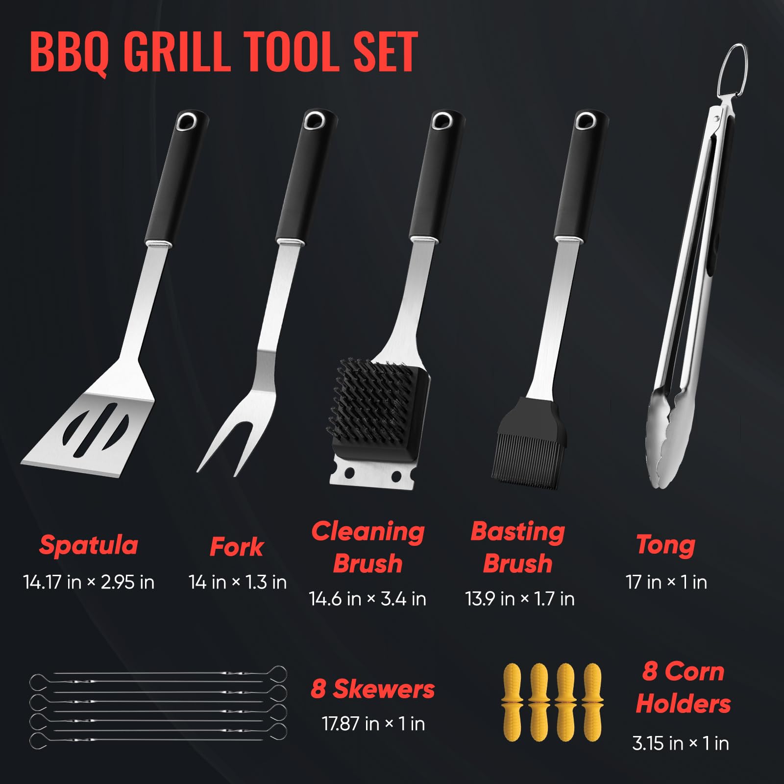 Juego de 24 herramientas para barbacoa