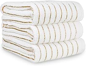 Kit 03 Toalha de Banho Grossa Praia Hotel 440g/m² Costura Dupla Reforçada (Marrom)