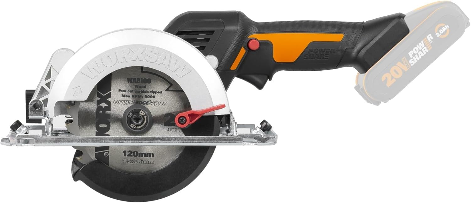 Worx WX531.9 Sega circolare compatta ad immersione ø 120mm 20V a batteria - solo corpo macchina