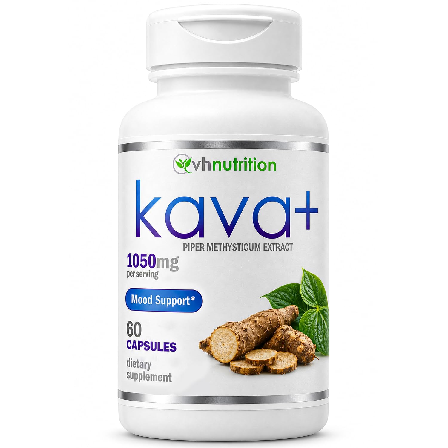 VH Nutrition Suplemento fitoterápico de kava-kava 1.050 mg 30 cápsulas