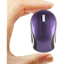 Wireless Cute Mini Computer Mouse - Small Size, Portable, Compact Travel USB Optical Mice, 3 Buttons, 1000 DPI, Cordless for Laptop PC Computer Notebook MacBook, Kids & Girl Gift Purple
