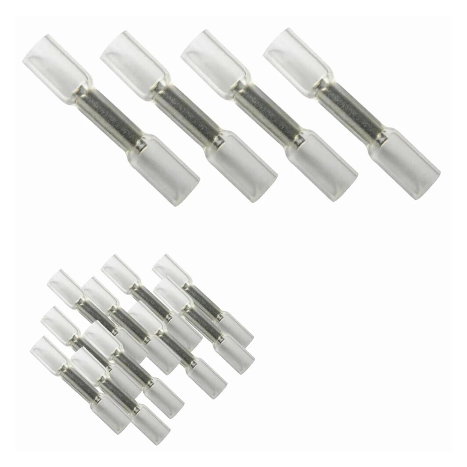 VWWJCCRO 50PCS Electrical Wire Butt Splice Insulated Soldering Connectors Seal Heat Shrink Crimp Terminals 26-24AWG Kit
