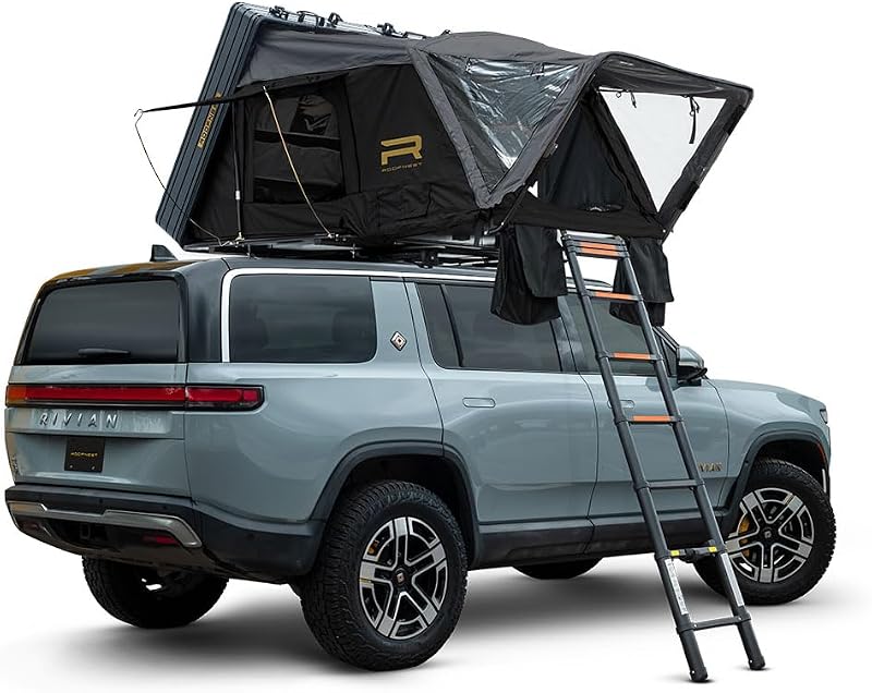 Condor Overland 2 Air Aluminum Hard Shell Rooftop Tent – Overland & Off Road Roof Top Tent for Truck & SUV Camping, 4 Season Waterproof Pop Up Tent with Air Mattress & Universal Mount