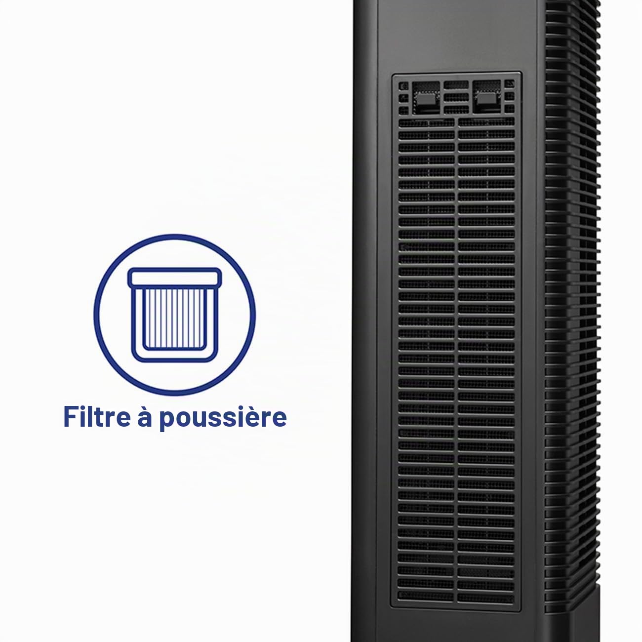 Clean Air Optima CA-904 - Design Chauffage Radiateur et Ventilateur - Idéal pour: 40m² / 100m³ - 1000/2000 Watt - Thermostat entre 15°C en 35°C – Oscillation 80° - Filtre à poussière… (Black)
