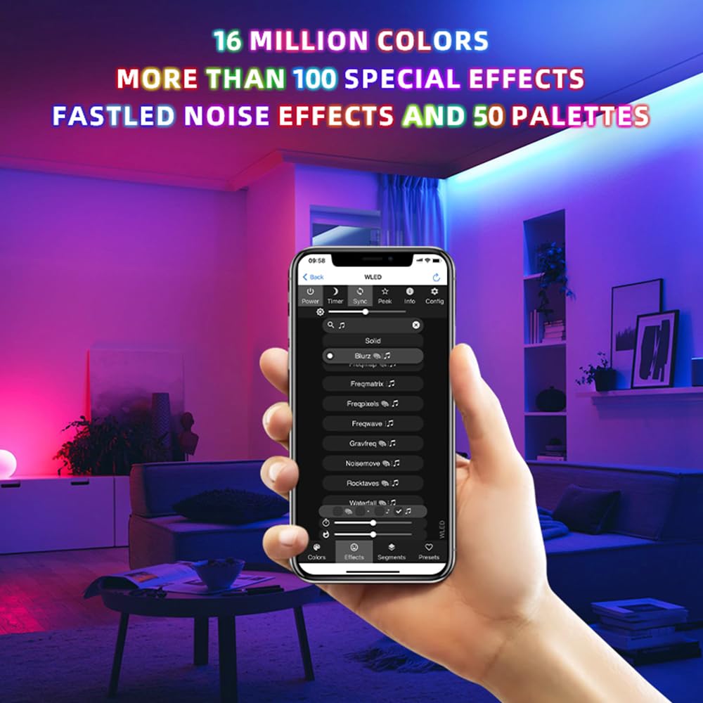 WeiguoIOT ESP32 WLED Digital LED Strip Controller with Microphone,Music Sync, USB-C, 5-24V, 16A Fuse - Image 3