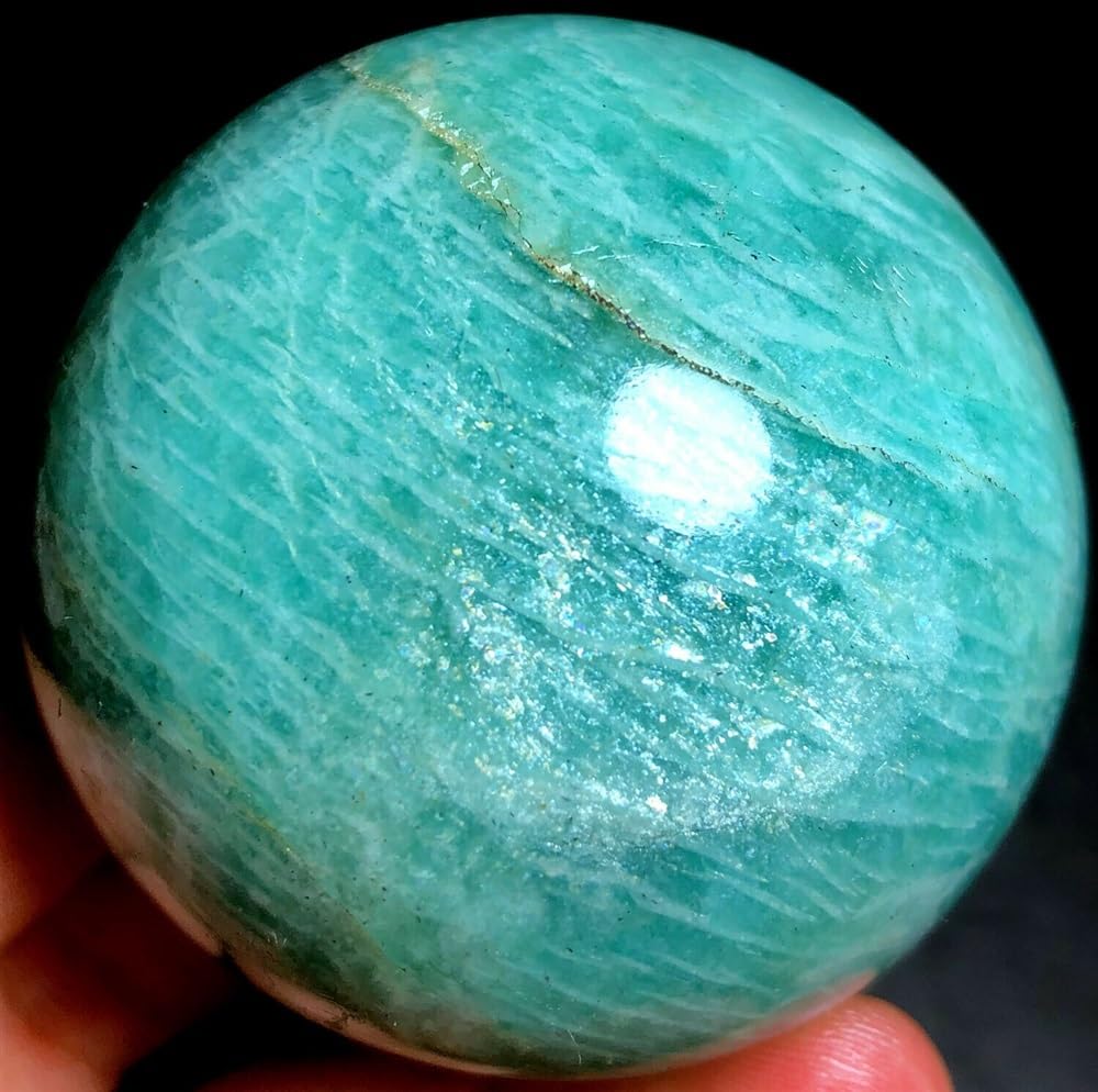 AUOQKQUT Crystal Polished Sphere Ball Tianhe Stone Gemstone Flash Glossy Decoration Ornaments (Size : 1400-1500g)