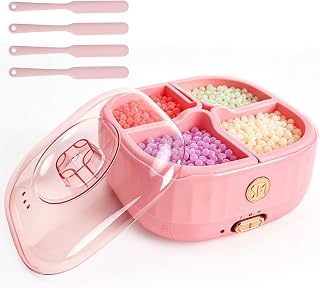 Wax Warmer for Hair Removal, 4 Silicone Pot Liners & 4 Wax Spatulas, 800ml
