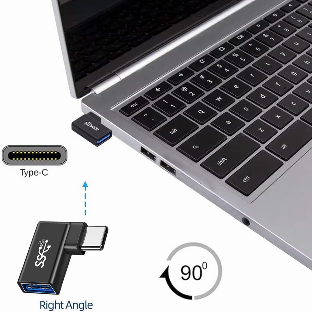 USB C to USB OTG cable and charger adapter, 2-in-1 USB-C splitter, with Type-C Port PD fast charging function and USB A 3.0 Female, elbow HUB converter, for iPhone 16/15 pro manx series, iPad, MacBook
