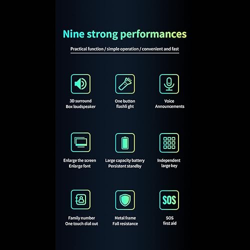 Miniatura 3 de Teléfono resistente 2G, teléfono celular desbloqueado para personas mayoresniños, teléfono móvil para personas mayores con pantalla de 2.6 pulgadas,