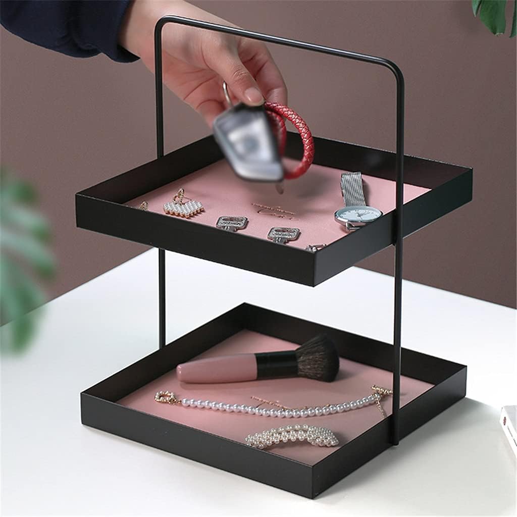 Entrance Key Storage Key Storage Box at The Door Double Layer Shelf Hook Wall Hanging (Color : A Size : Large)