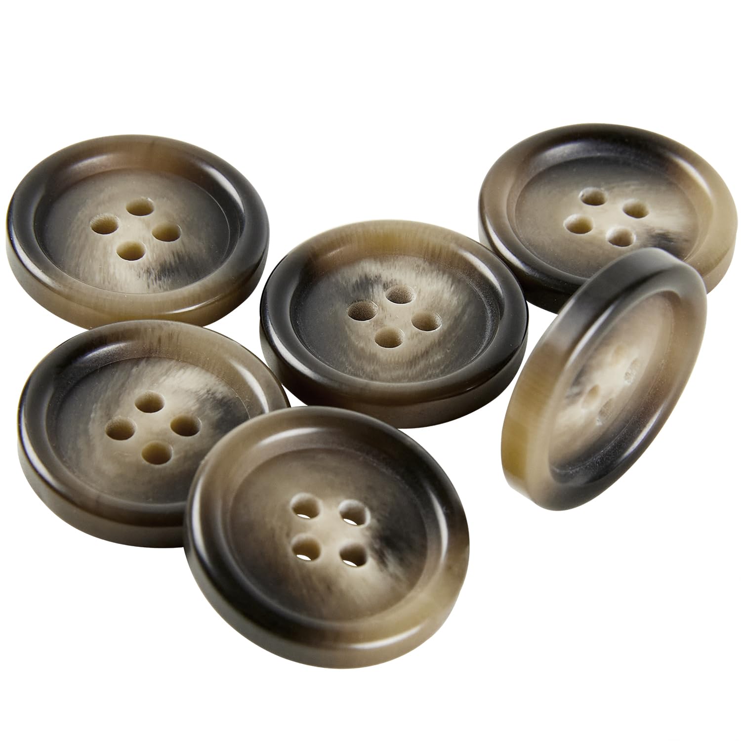 Boutons à 4 trous de rechange marron clair pour réparer une veste d'homme
