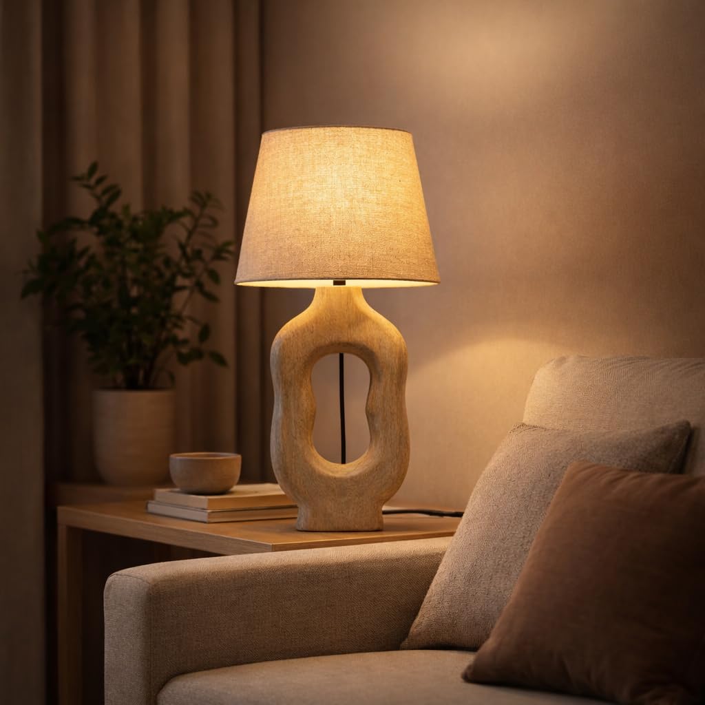 tu casa Wooden Table Lamps with Jute Shade for Home Décor, Bedrooms, Living Room, Gifting, Diwali Decoration, Dining Space, Study Room, Restaurants (Height: - 18.5") - Bulb not Included-image-17