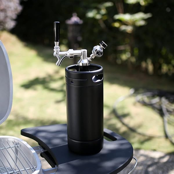 TMCRAFT 4 Liter Mini Edelstahl Bierfass mit Bierspender Set, tragbares Growler Keg mit Fassbierhahn unter Selbstregelungssystem und co2-Regler hält Getränk frisch und kohlensäurehaltig - 3