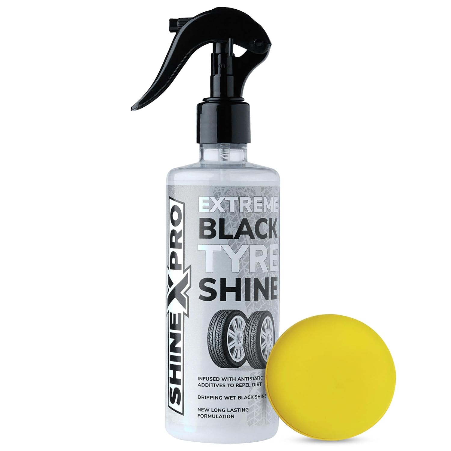 ShineXPro Bike & Car Tyre Polish 300 ml - Extreme Black Tyre Polish Spray with Long Lasting & Dirt Repellent Formulation -...