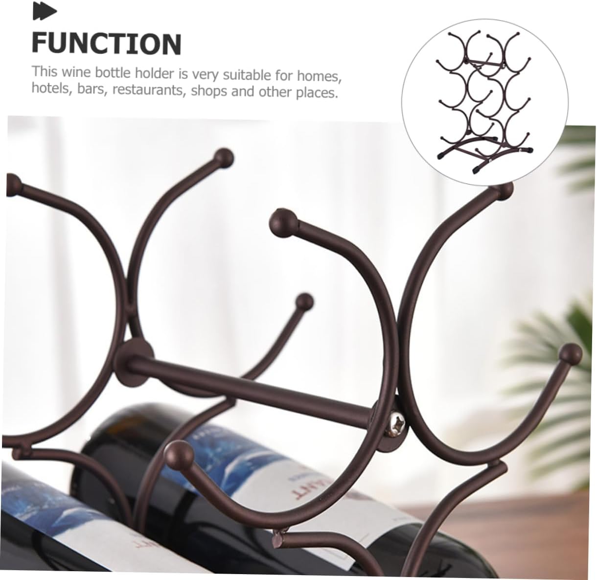 Iron Wine Holder Slot Rack for Home and Bar Detachable Design for Kitchen Countertop and Dining Room