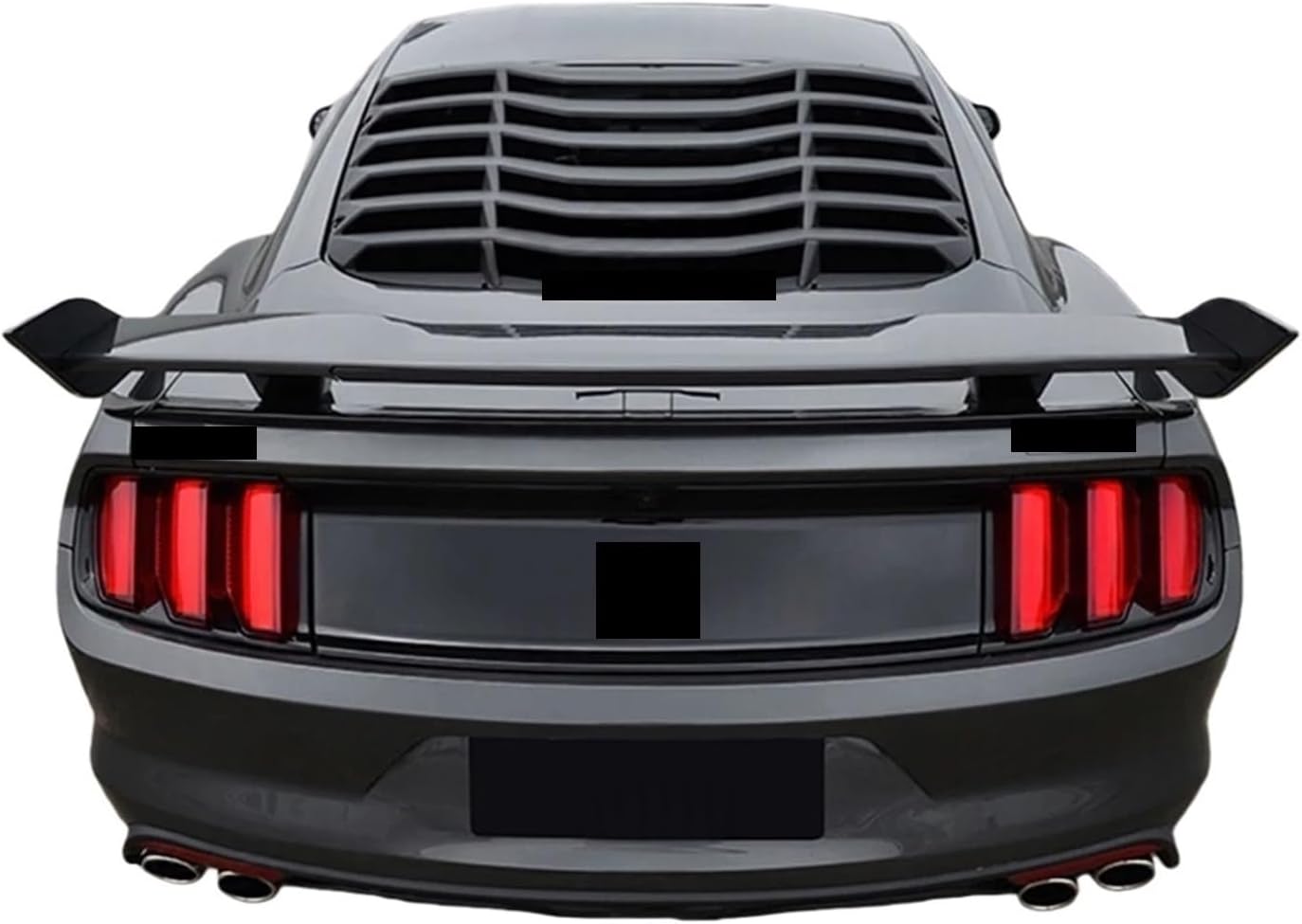 ABS Black Material Rear Window Decorative Louver Compatible For Ford Mustang 2015-2020 Air Outlet Diffuser Shutter Grill Covers Frame(ABS Matte black)