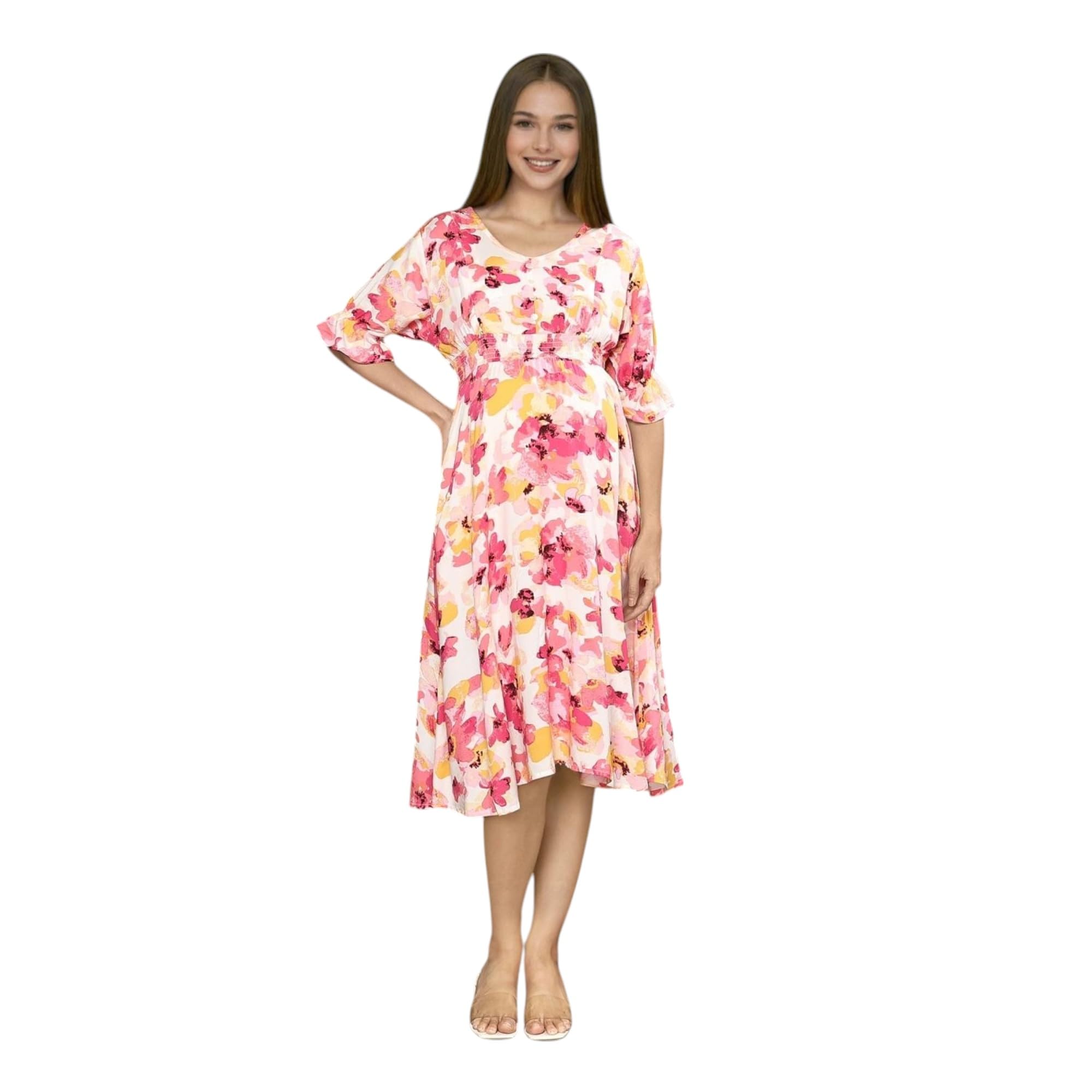 momtobe Women's Fit and Flare Calf Length Dress-picture-24