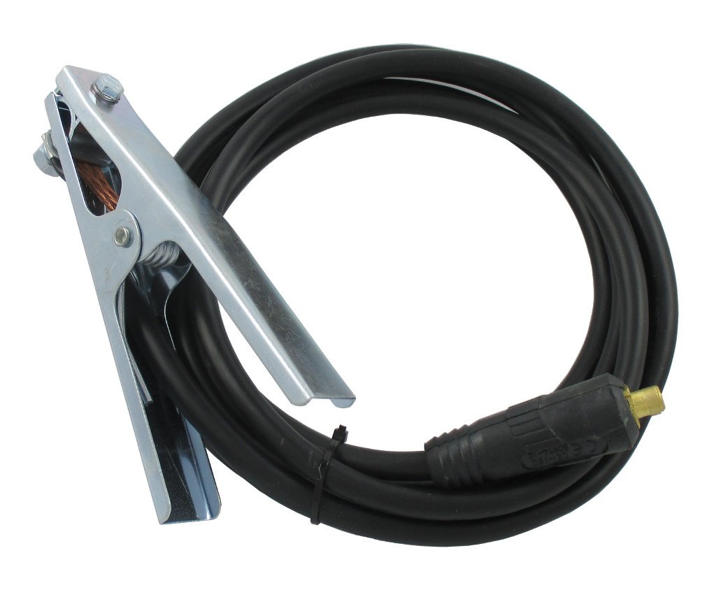 Solter Conjunto Pinza de Masa 3m Cu 25mm 10/25 – Cable de Cobre de Alta Conductividad – Pinza de chapa Resistente – Compatible con Equipos de Soldadura MMA hasta 200A – EN 60974-12 y EN 60974-13