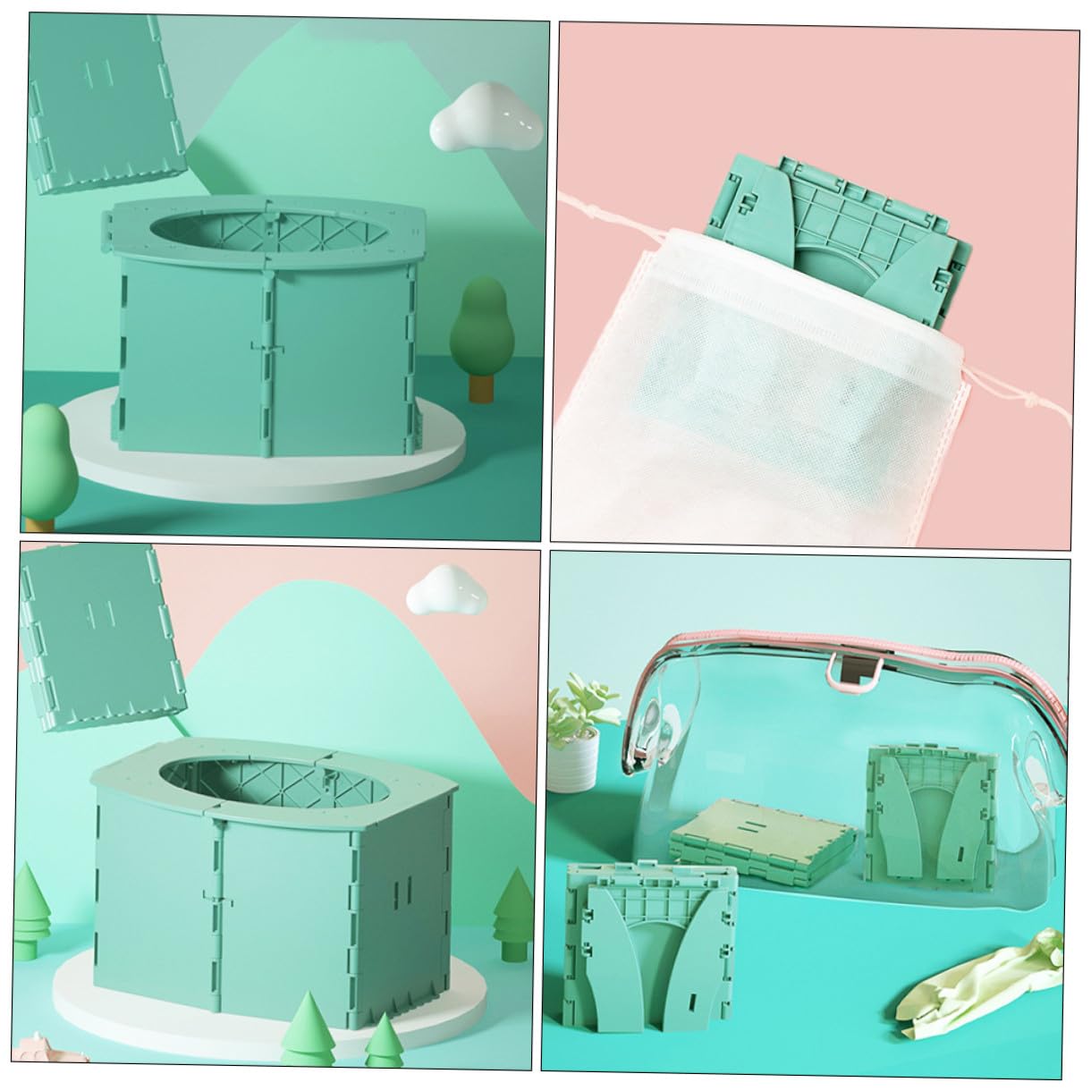 Folding Toilet for Travel Potty Trainer Portable Bathroom Seat for Boys and Girls Car Toilet Foldable Training Seat