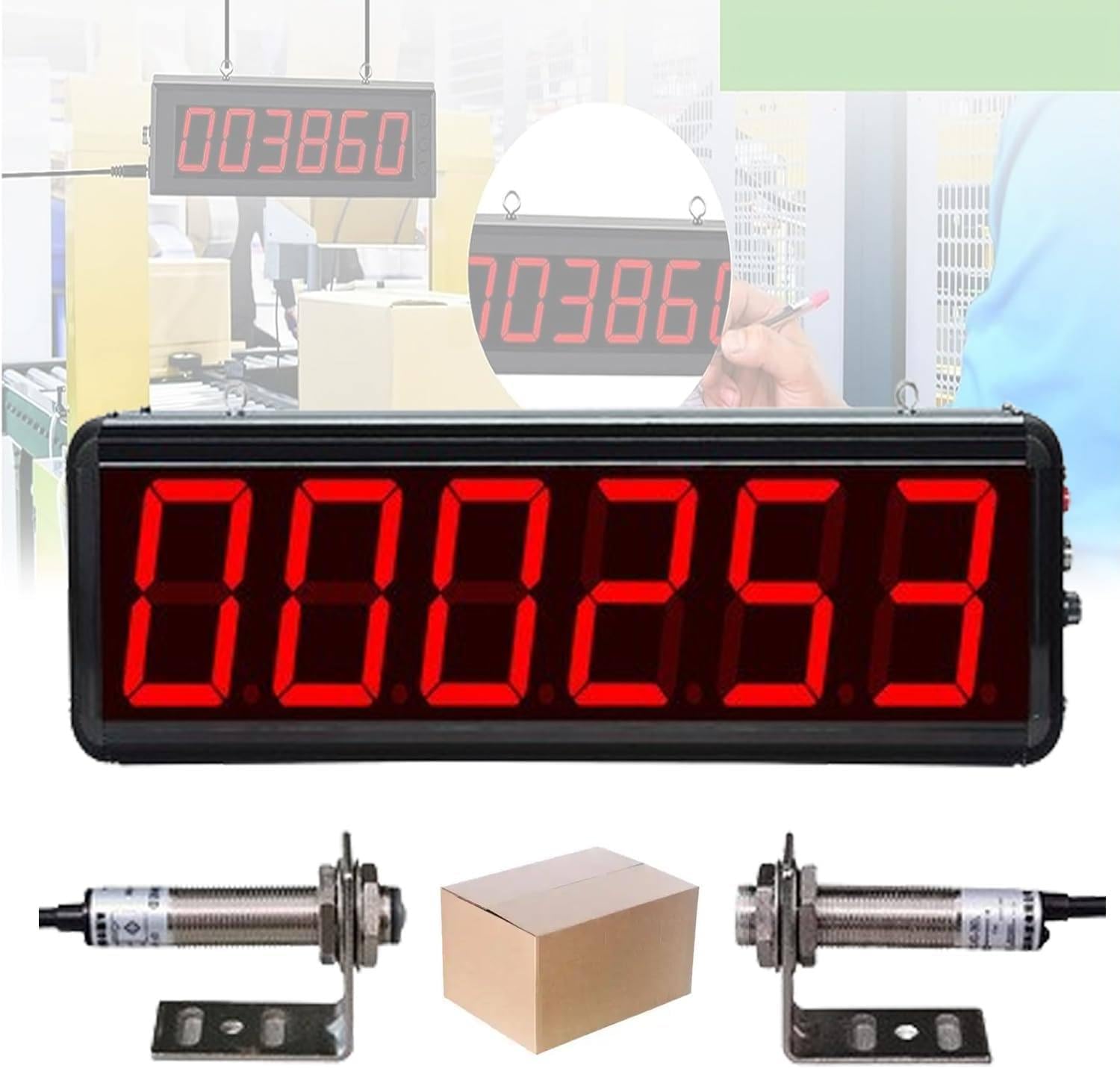 Compteur de capteur, écran à 6 chiffres jusqu'à 999999 pour bande transporteuse et ligne de production, affichage numérique LED
