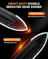 Vista 3 de SUNPOW Herramientas de excavación de pala para detector de metales, cuchillo de pala para excavadora de doble borde dentado resistente, herramientas